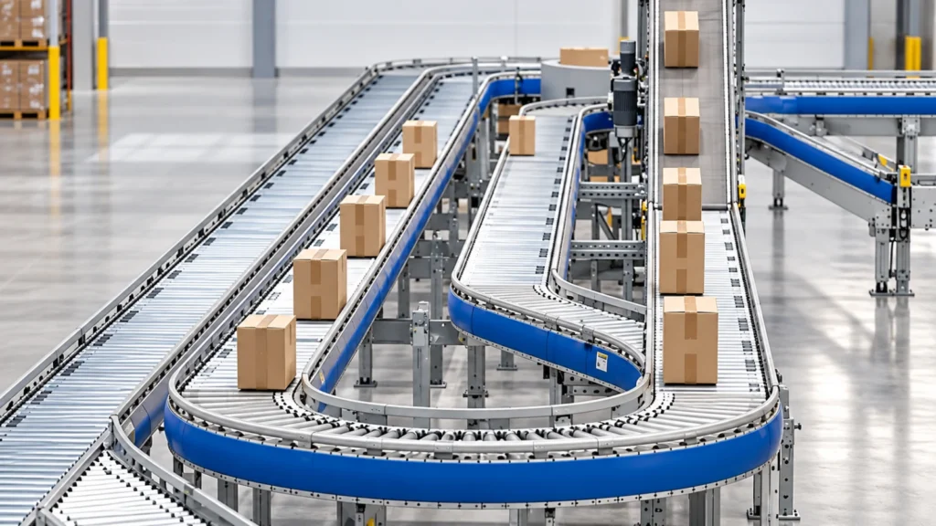 Cartons on a package conveying route
