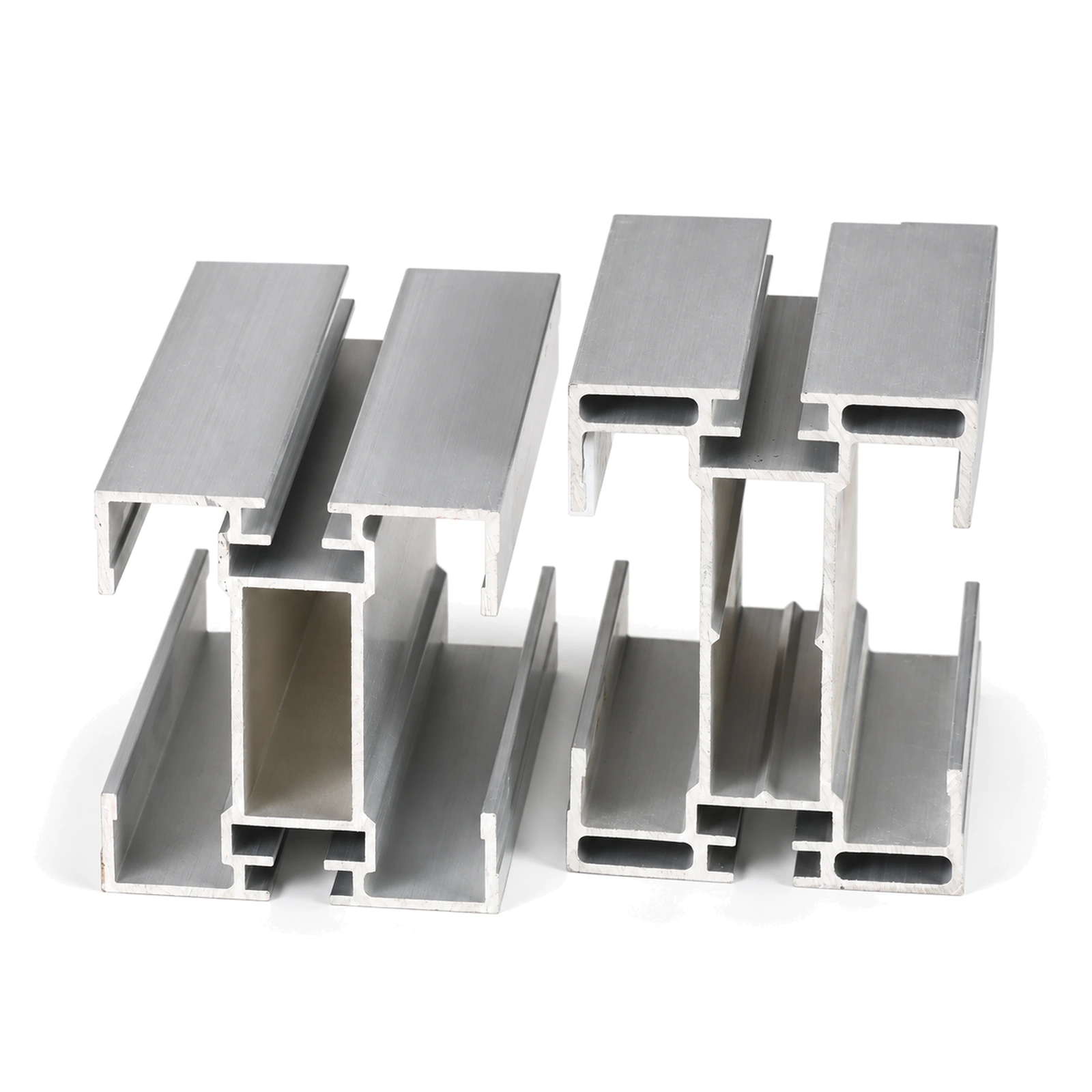 Two aluminum conveyor beam extrusion cross-sections