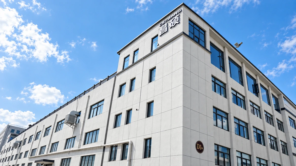 Exterior of the CSTRANS building with its company sign