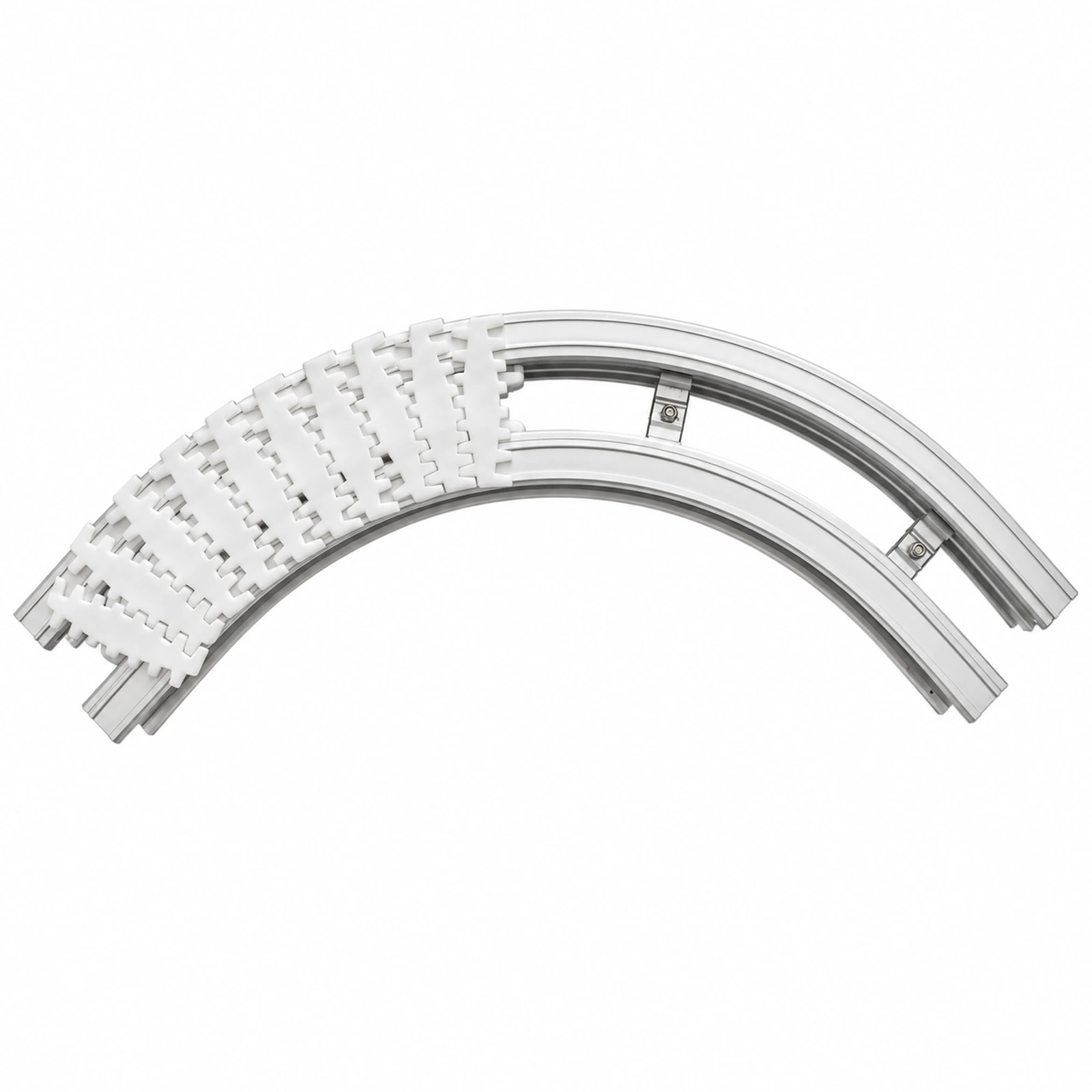 Horizontal plain bend chain track
