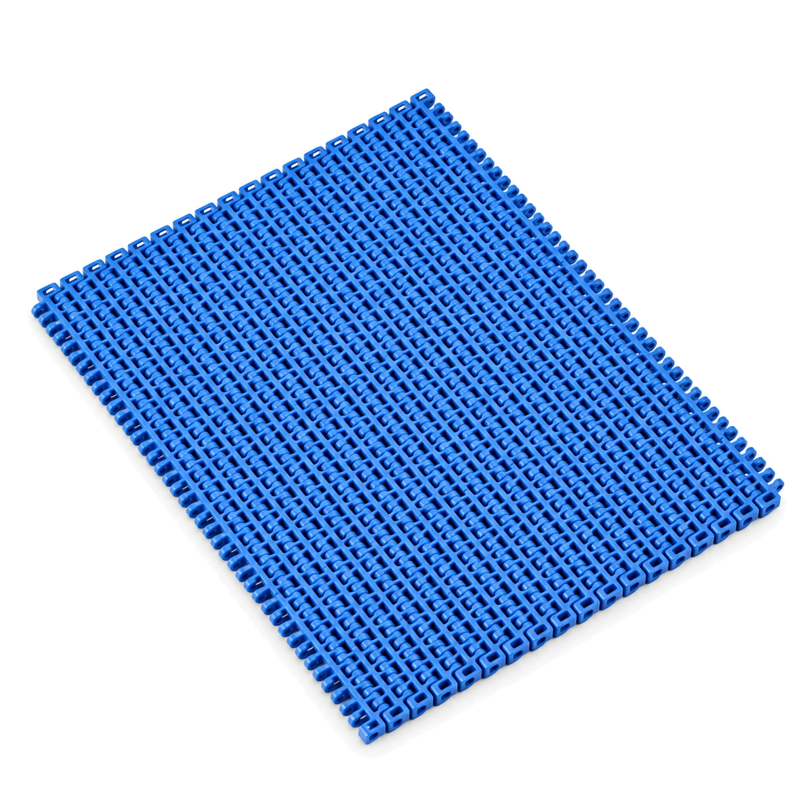 Blue open-grid straight running modular belt panel