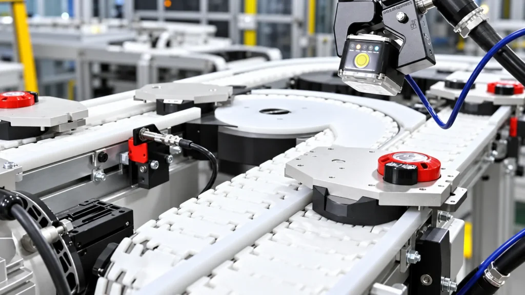Flexible-chain bend, end unit and beam components